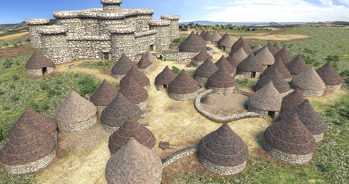 The town surrounding the nuraghe