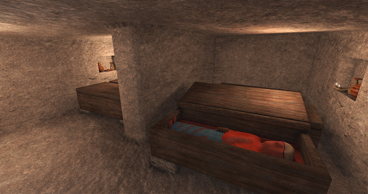 El sarcófago de madera de la tumba nº 11